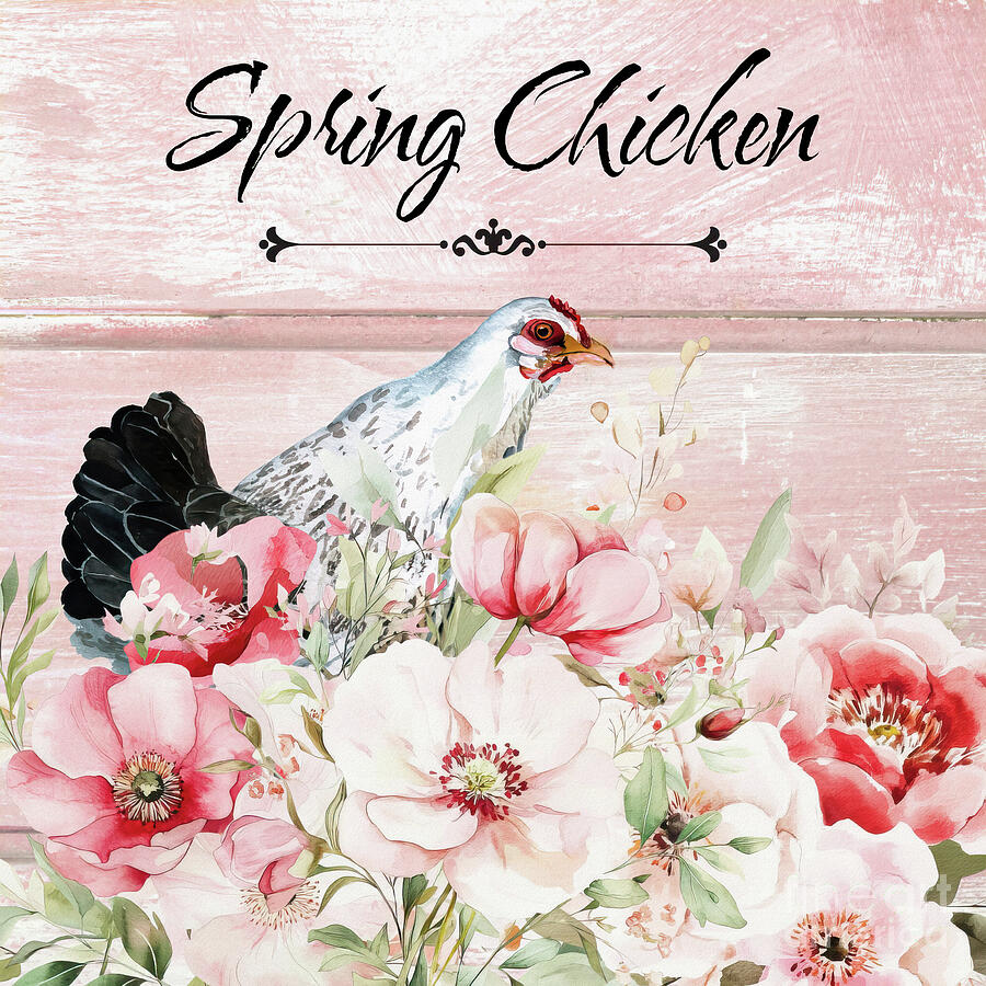 Spring Chicken Painting by Tina LeCour Spring Chicken Painting by Tina LeCour