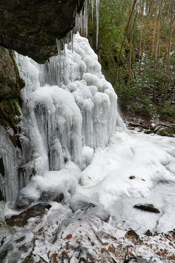 Spruce Flats Falls Frozen 5 Photograph by Phil Perkins