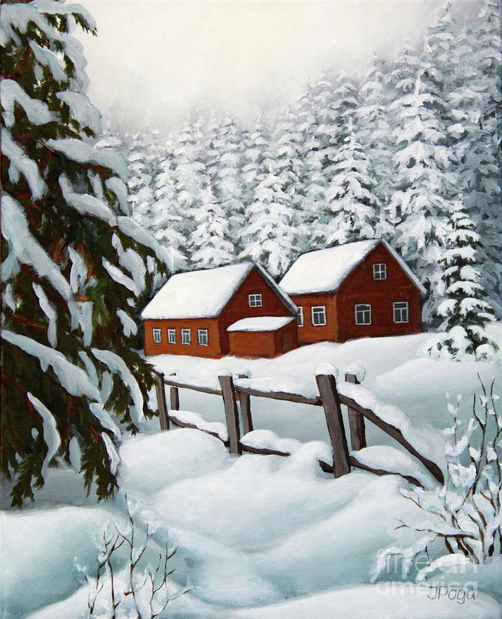 Spruce hills Painting by Inese Poga
