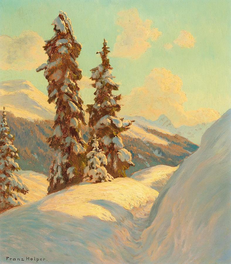 Spruce on the Schatzalp art Drawing by Franz Holper Austrian - Fine Art ...