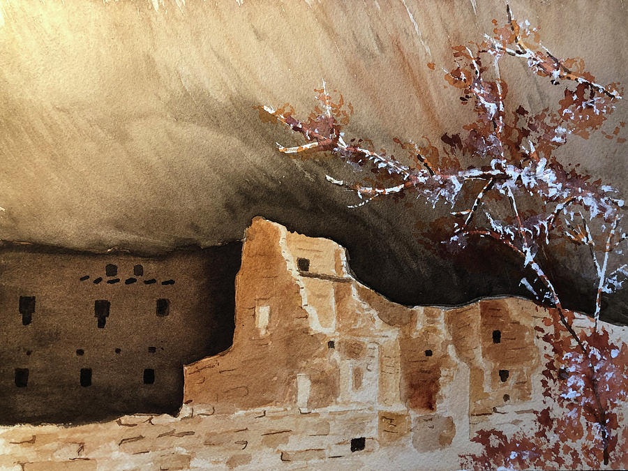 Spruce Tree House, Mesa Verde Painting by Carl Bandy