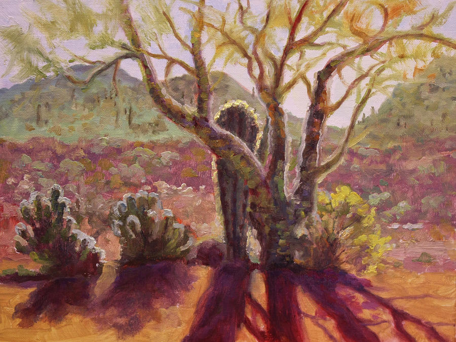 Spur Cross Ranch, Cave Creek Arizona Painting by Nora Sallows