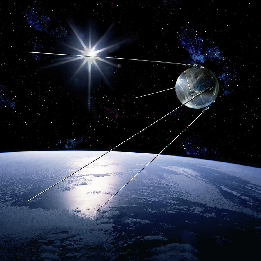 Sputnik 1 First Artificial Earth Satellite Digital Art by Erik Simonsen