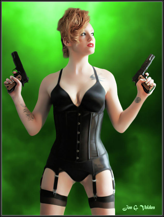 Spy in Lingerie with .45cals Photograph by Jon Volden
