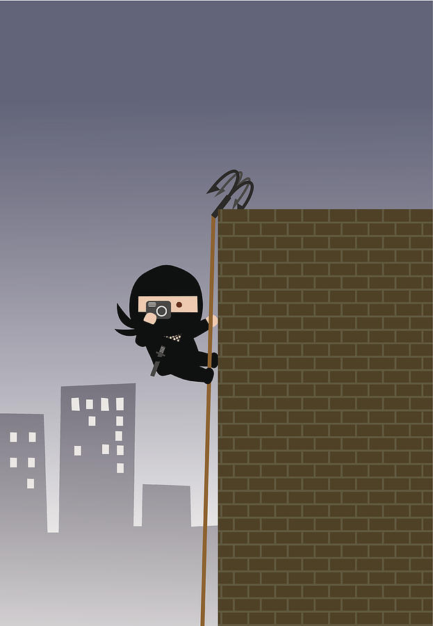 Spy Ninja Drawing by PositiveCompany