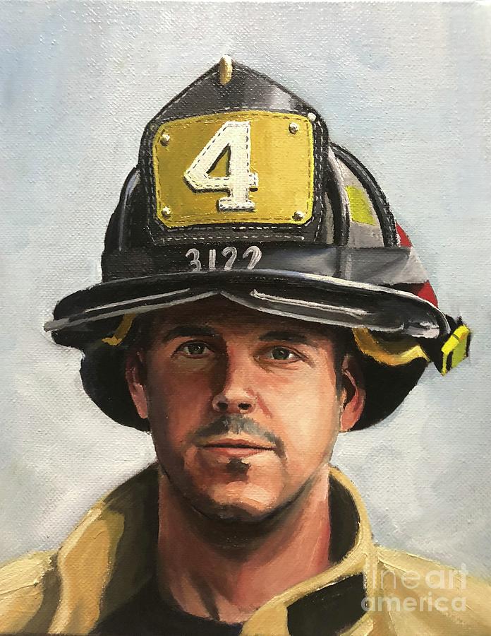 Squad 4 Firefighter Painting by Paul Walsh Fine Art America