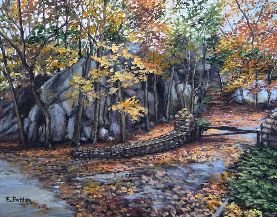 Fall Painting - Squam Rock, Gloucester, MA by Eileen Patten Oliver