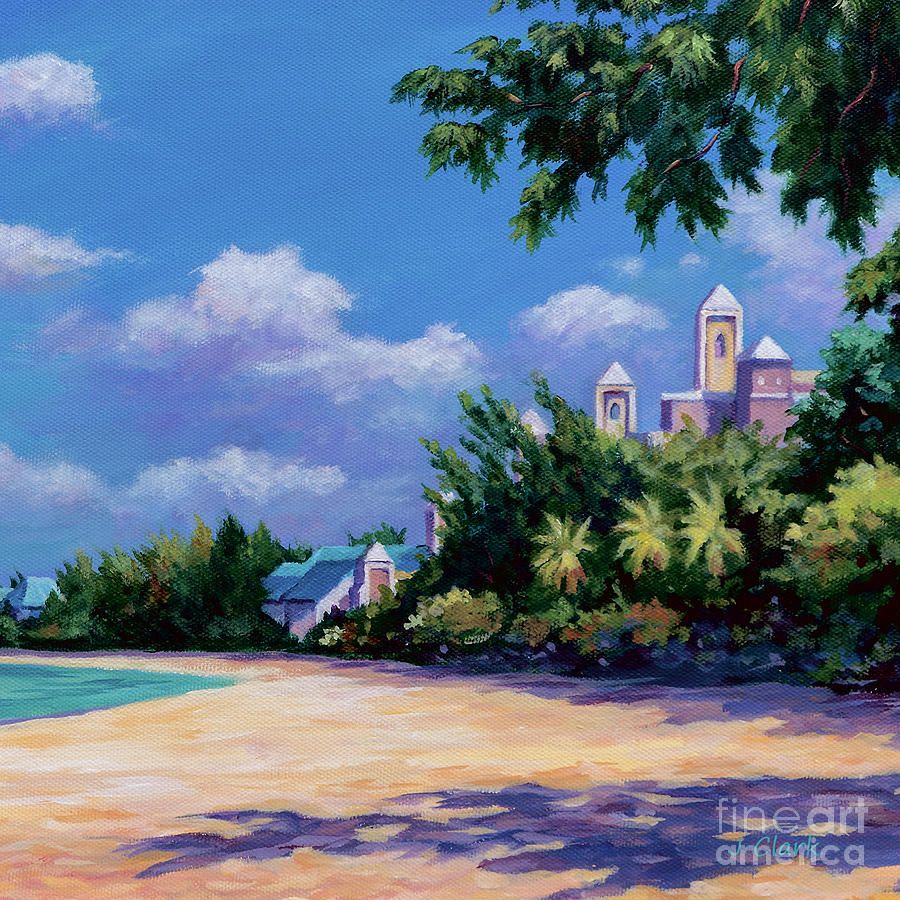Square 7 Mile Beach And Ritz Carlton Painting