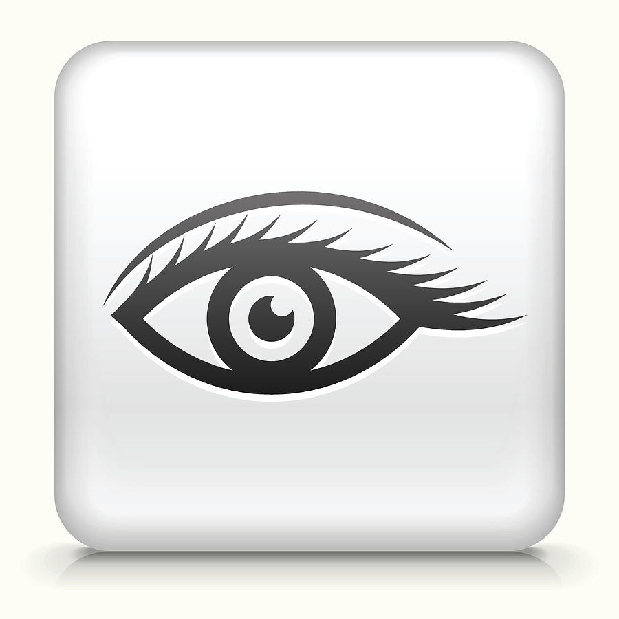 Square Button with Sexy Eye design vector icon Drawing by Bubaone