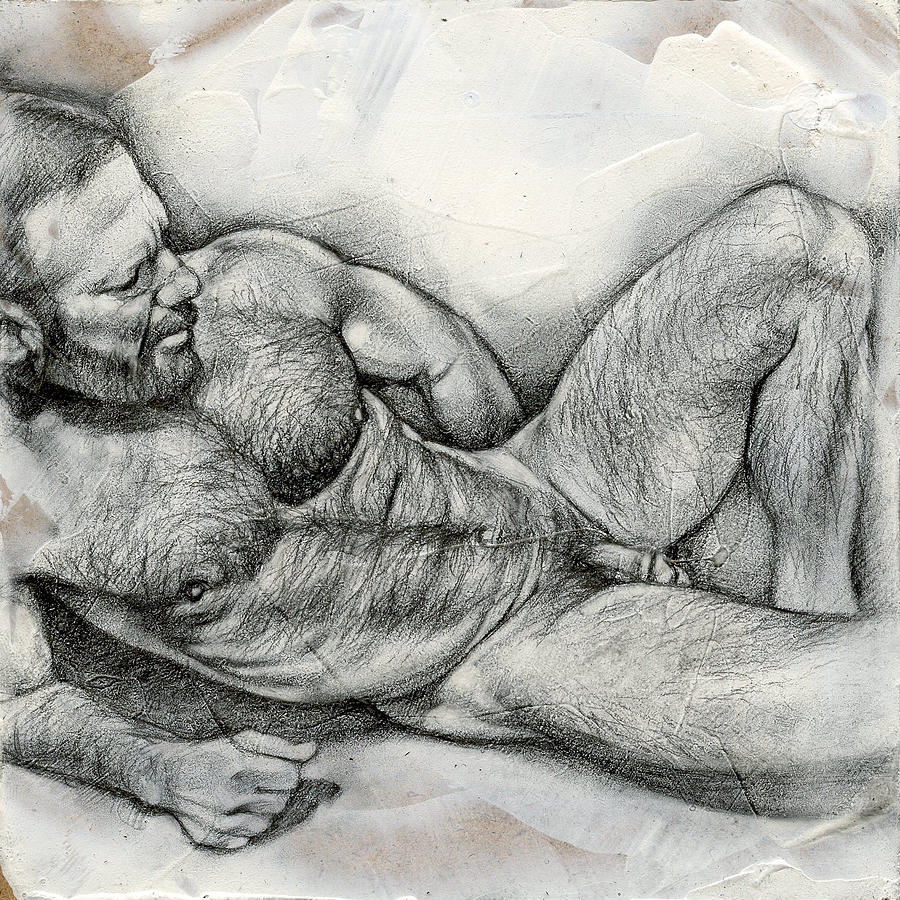 Nude Drawing - Square Composition 6 by Chris Lopez