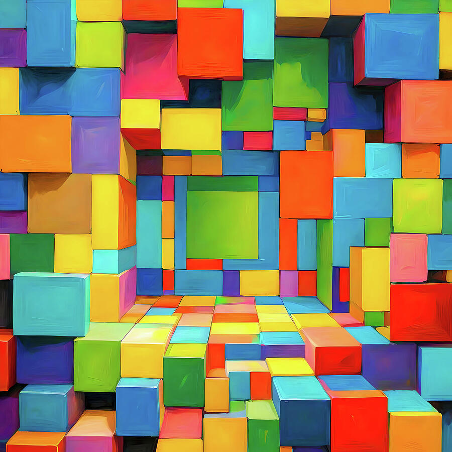 Square Cubes within a Square Ai Art by AI Digital Square Cubes within a Square Ai Art by AI Digital