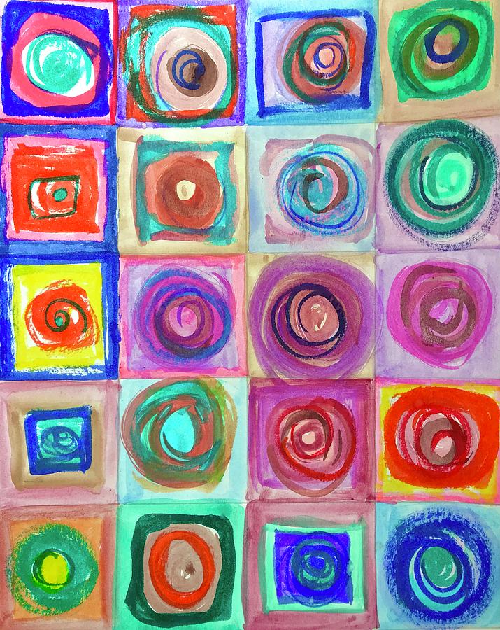 Square Doodles Painting by Tiffany Arp-daleo