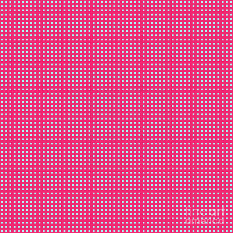 Square Grid Block Lattice Pattern In Light Aqua And Raspberry Pink N.0327 Painting