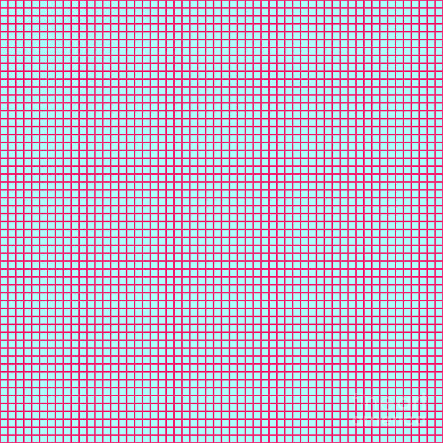 Square Grid Lattice Pattern In Light Aqua And Raspberry Pink N.1247 Painting