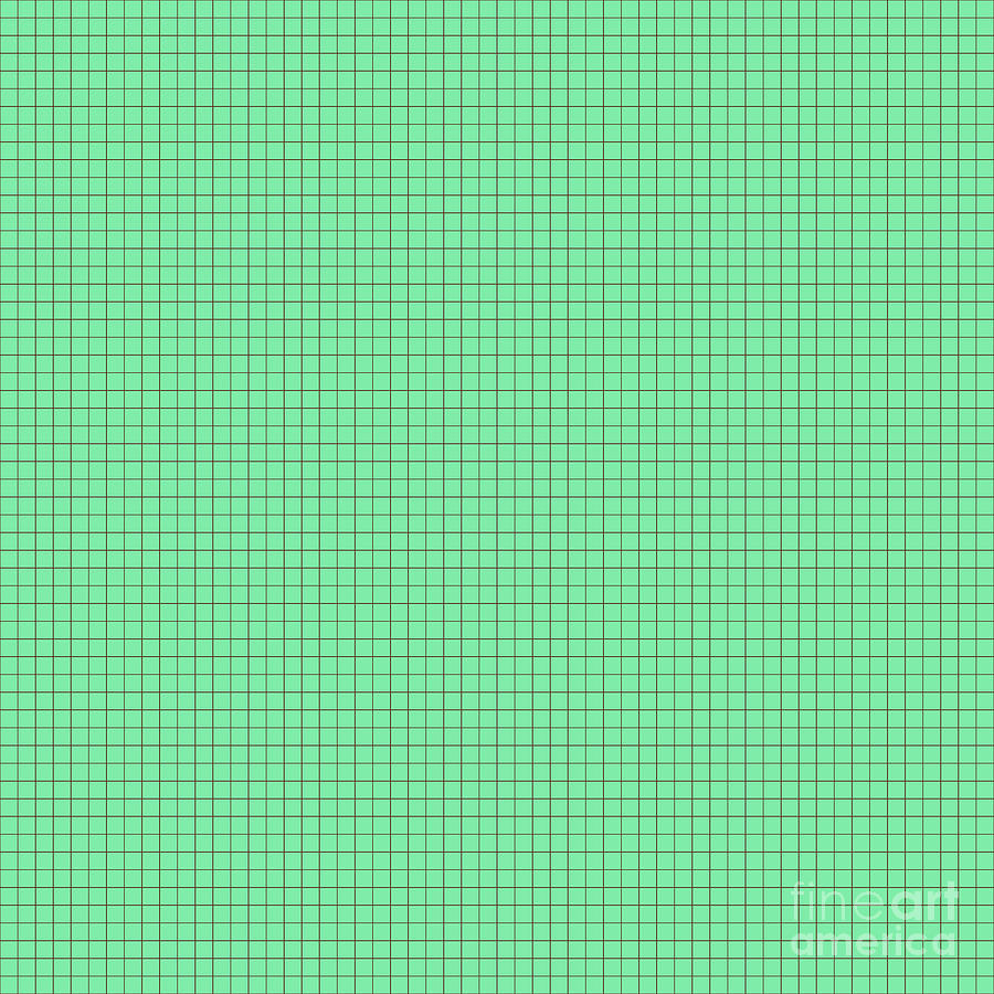 Square Grid Pin Lattice Pattern In Mint Green And Chocolate Brown N.1495 Painting