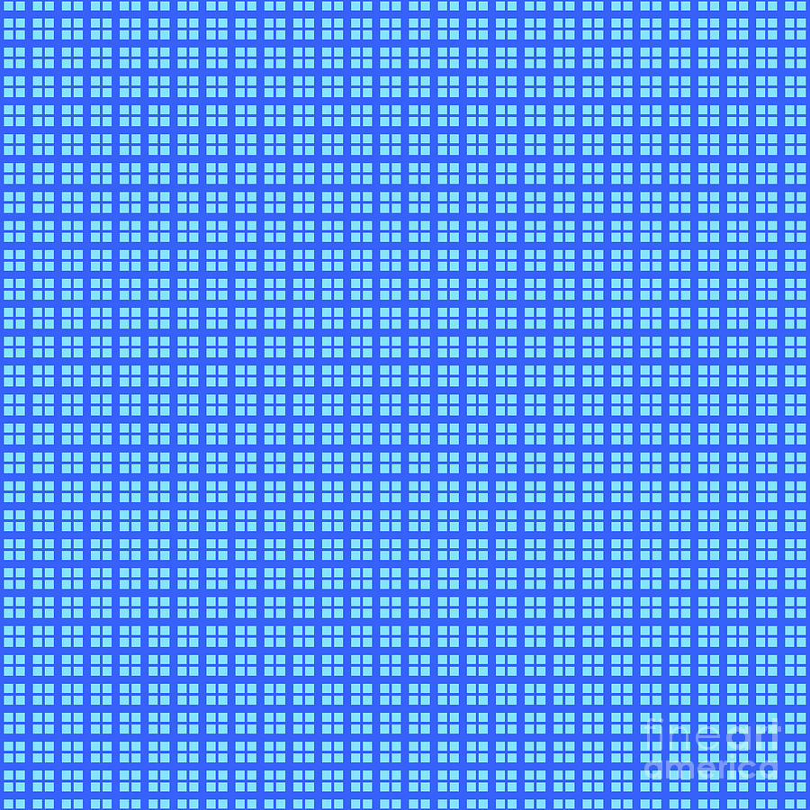 Square Grid Window Lattice Pattern In Day Sky And Azul Blue N.1448 Painting