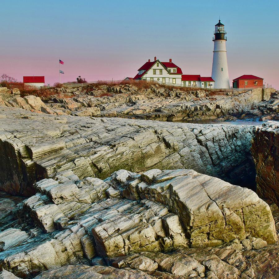 Square of Portland Head Photograph by Frozen in Time Fine Art Photography