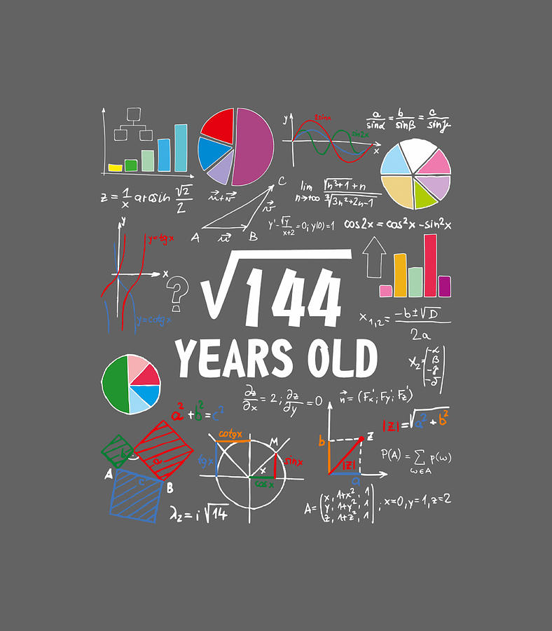 Square Root Of 144 12Th Birthday 12 Year Olds Math Nerd Digital Art by ...