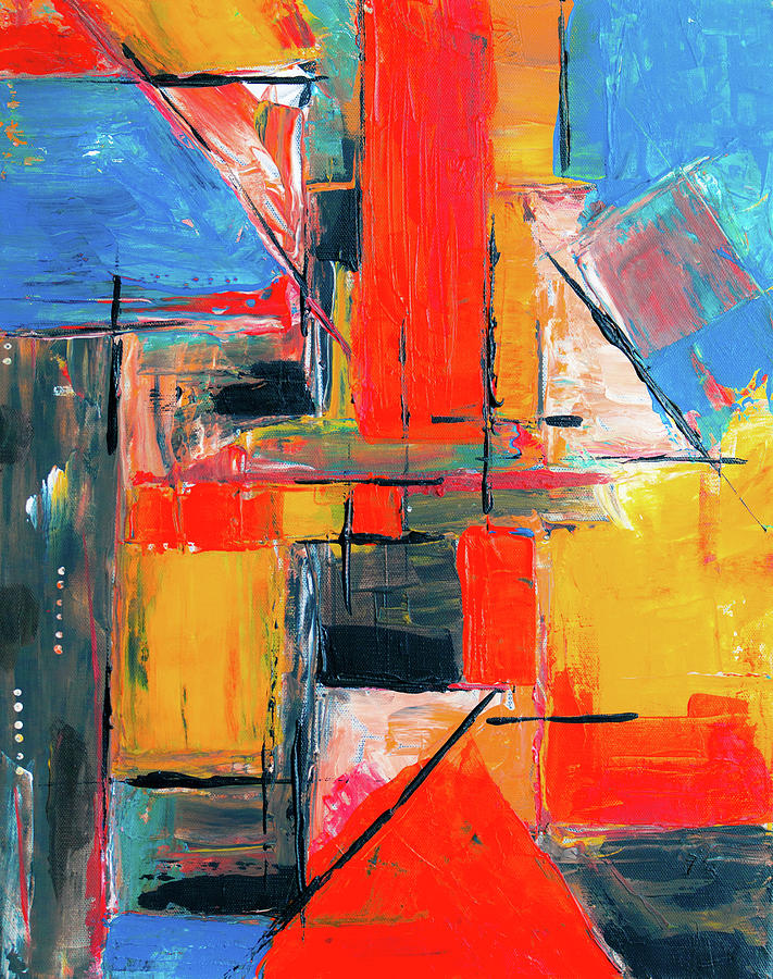 Squares and Triangles Painting by Long Shot