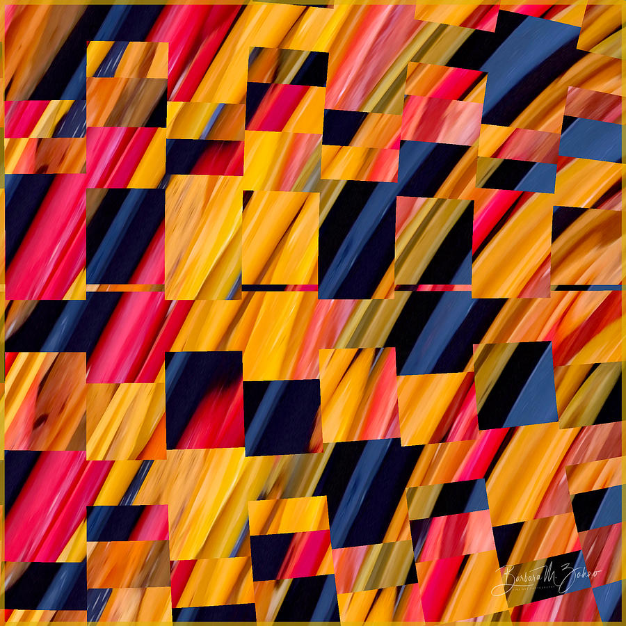 Squares on Fabric - Abstract  Photograph by Barbara Zahno