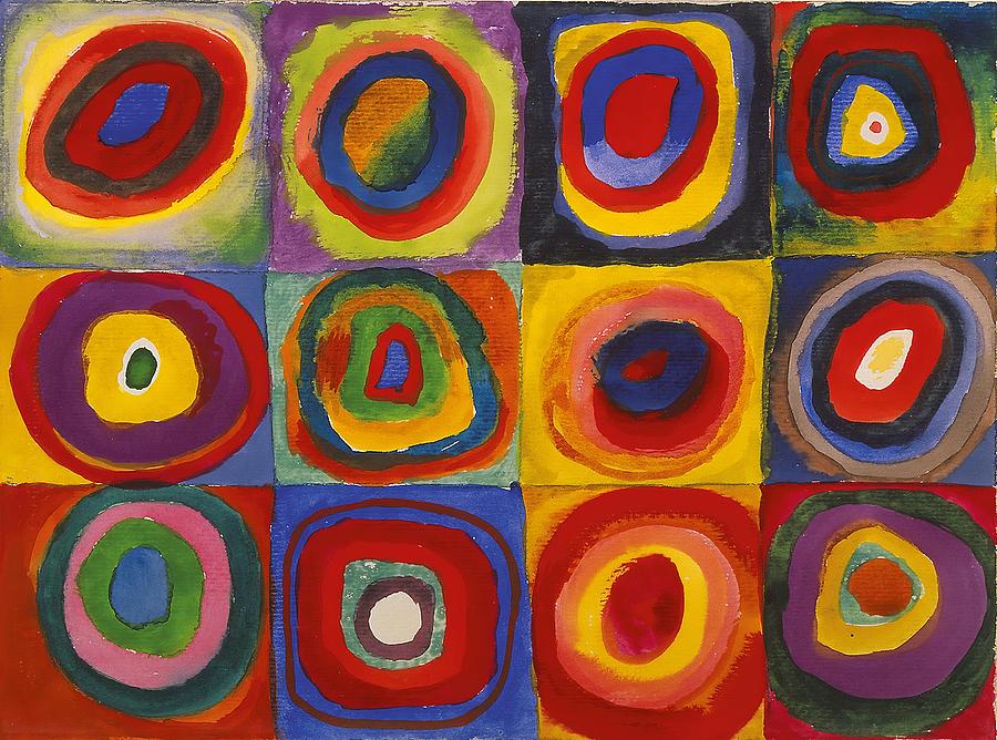 Squares With Concentric Circles Painting by Wassily Kandinsky