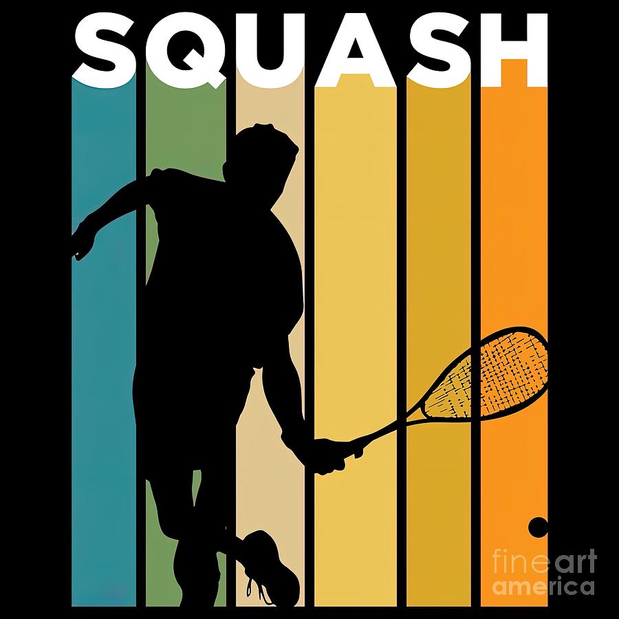 Squash Player Squasher Team Racket Sports Hobby Painting by White Ian ...