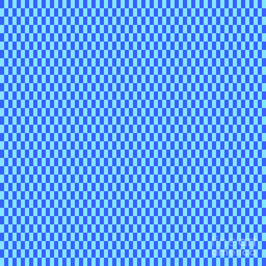 Squashed Chequered Checkerboard Pattern In Day Sky And Azul Blue N.1760 Painting