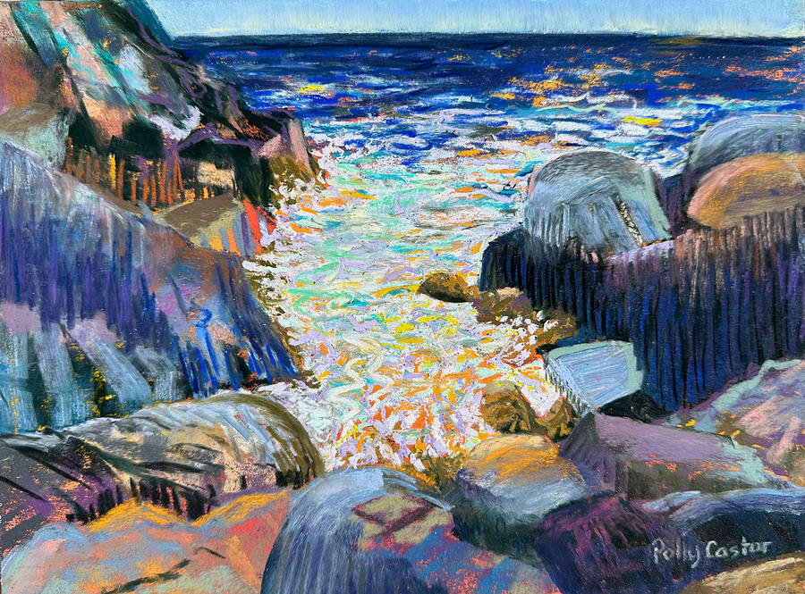 Squeaker Cove Monhegan 2023 Painting by Polly Castor