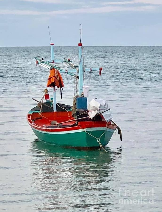 Squid Boat Hua Hin Photograph by DeAnn Lubell - Fine Art America