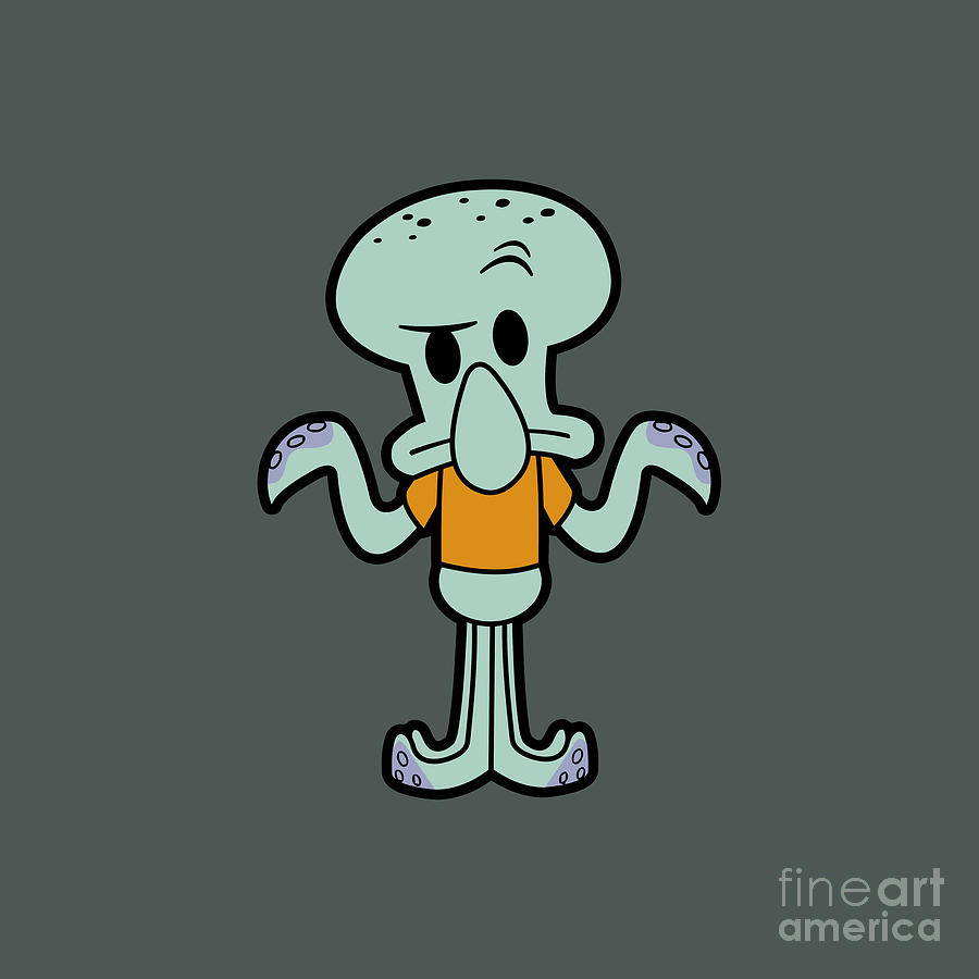 Squidward Chibi Drawing by Elizabeth J Campbell - Fine Art America