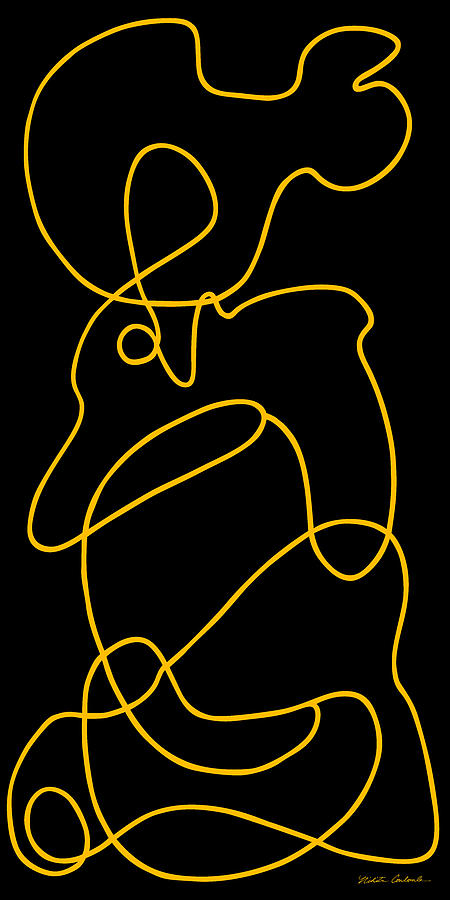 Squiggles - Yellow Painting by Nikita Coulombe
