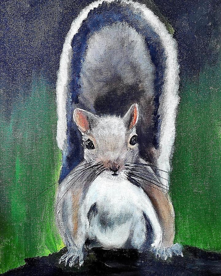 Squirrel  Painting by Amy Kuenzie