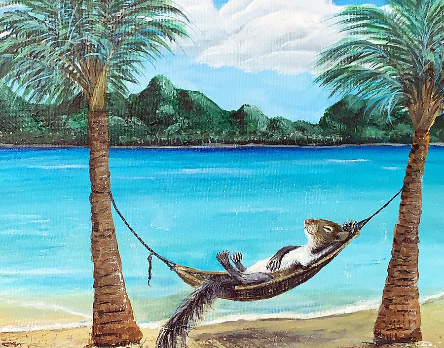 Squirrel Chillaxing Painting by Carol Iyer - Fine Art America