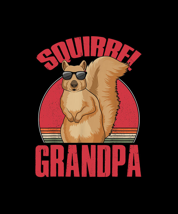 Squirrel Drawing - Squirrel GRANDPA Squeak Chestnut by ThePassionShop