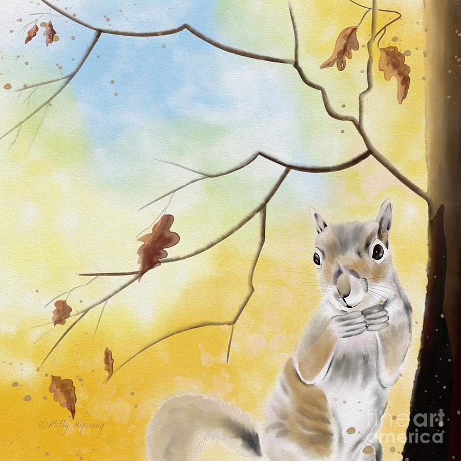 Squirrel Portrait 2 Painting by Melly Terpening