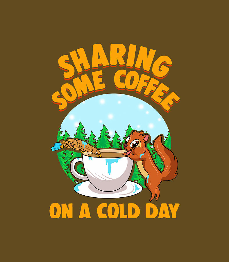 Squirrels Sharing Some Coffee On Cold Dayscute Squirrel Digital Art by ...