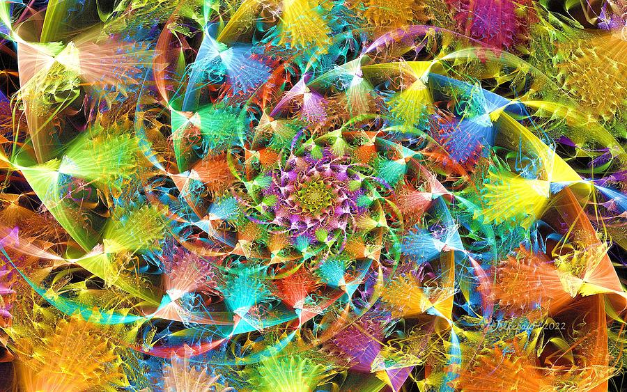 Squishy Radial Blur Spiral Digital Art by Peggi Wolfe
