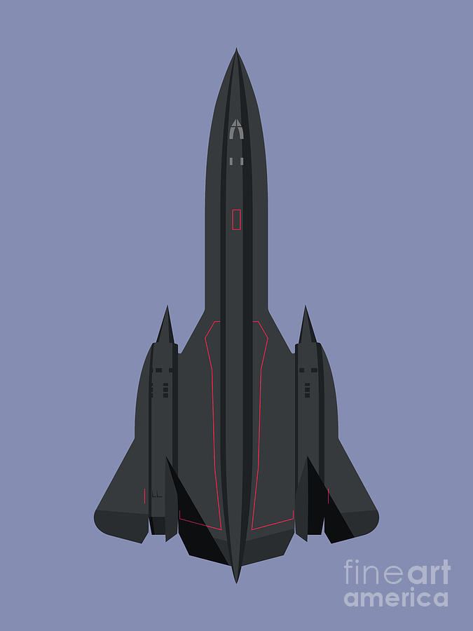 Blackbird Digital Art - SR-71 Blackbird Jet Aircraft - Twilight by Organic Synthesis