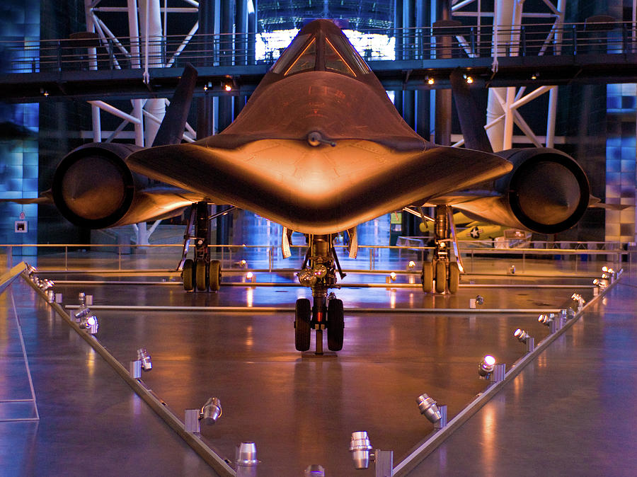 Sr 71a Blackbird Under The Lights Photograph By Erik Simonsen