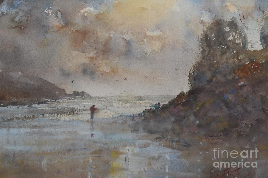 Sradbally Cove in Winter Painting by Keith Thompson