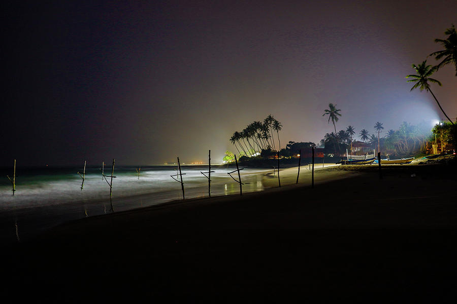 Sri Lanka beach at night Photograph by Alexander Farnsworth