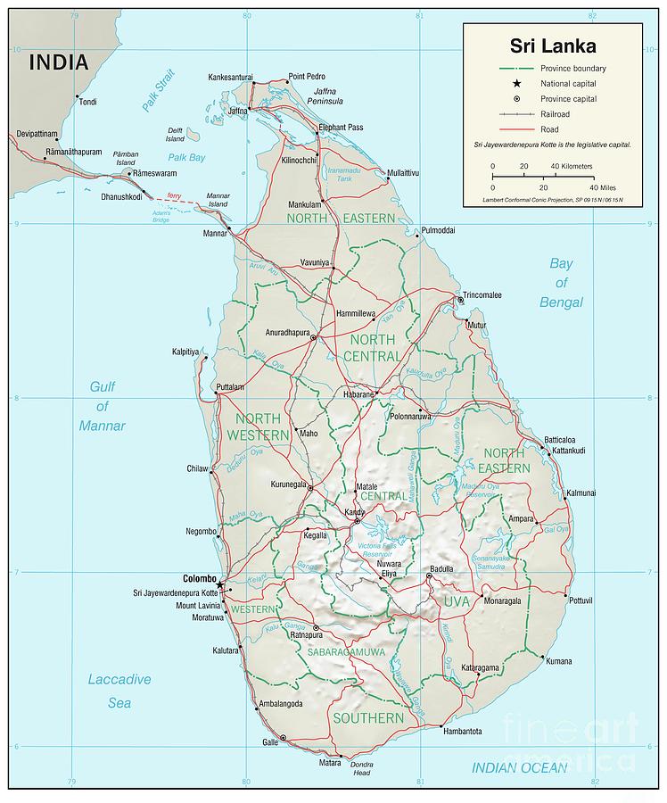 Sri Lanka Map Photograph by JL Images - Fine Art America