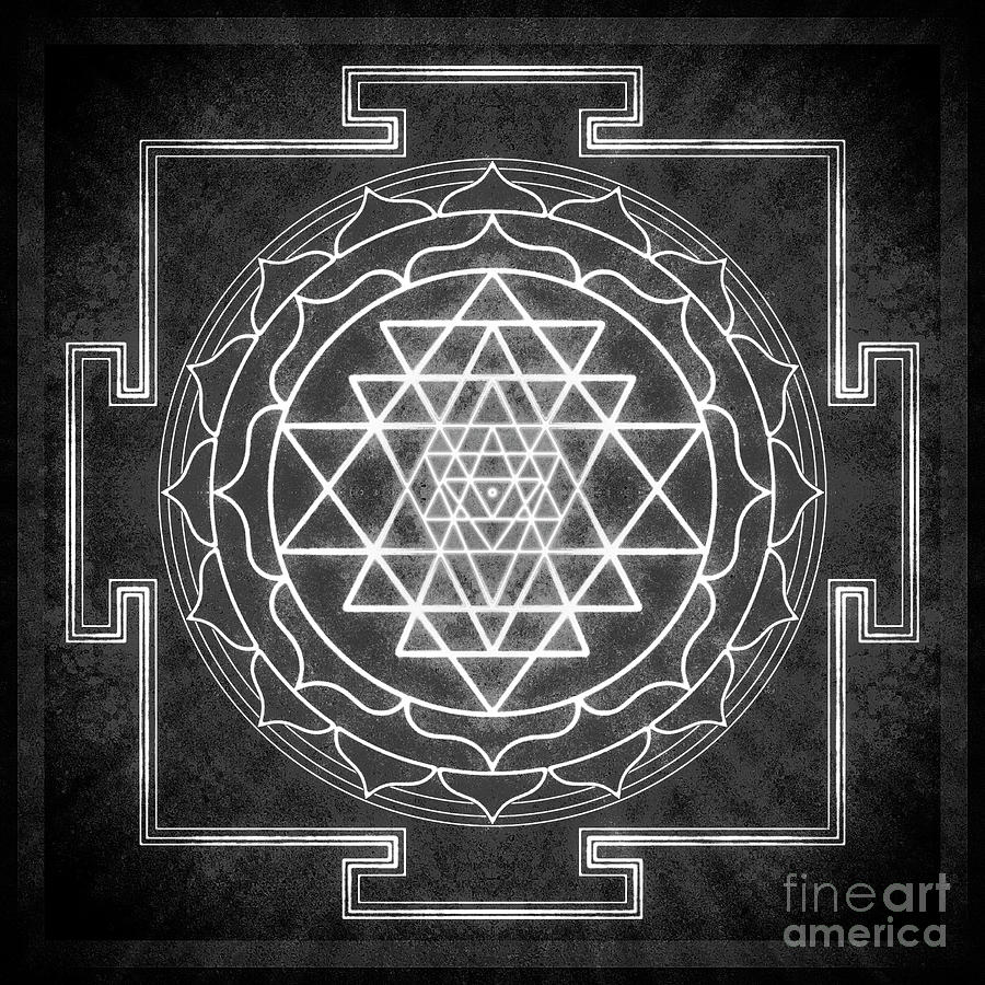 Sri Yantra XIX - Black And White Digital Art by Dirk Czarnota - Fine ...