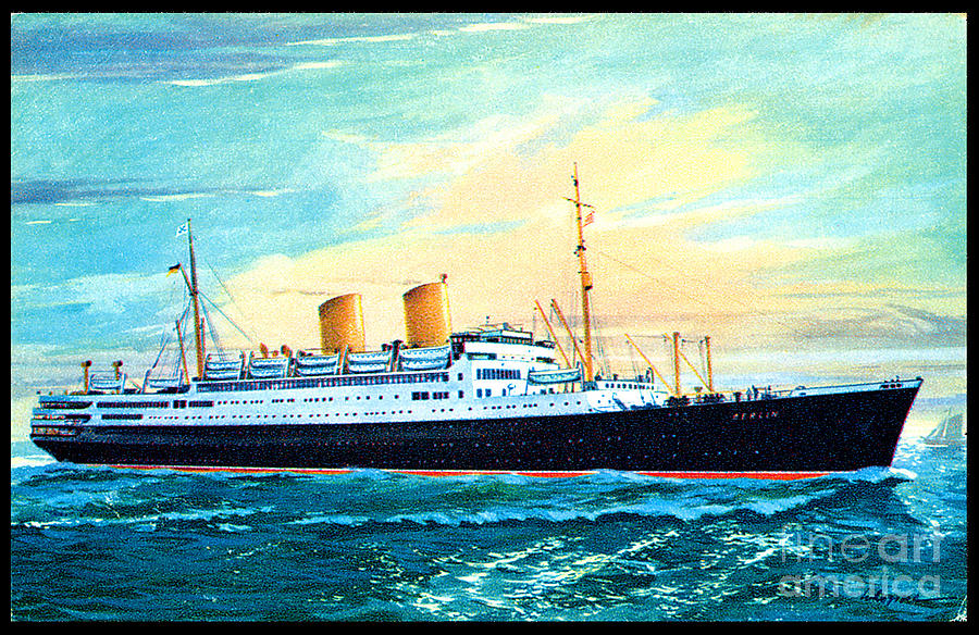 SS Berlin Cruise Ship Postcard 1925 Painting by Unknown