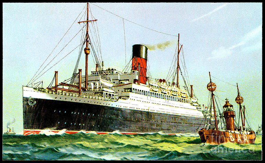SS Columbus 1922 postcard Painting by Unknown