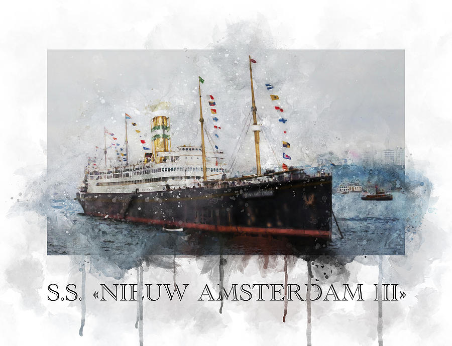 S.S. Nieuw Amsterdam 1905 Digital Art by Geir Rosset