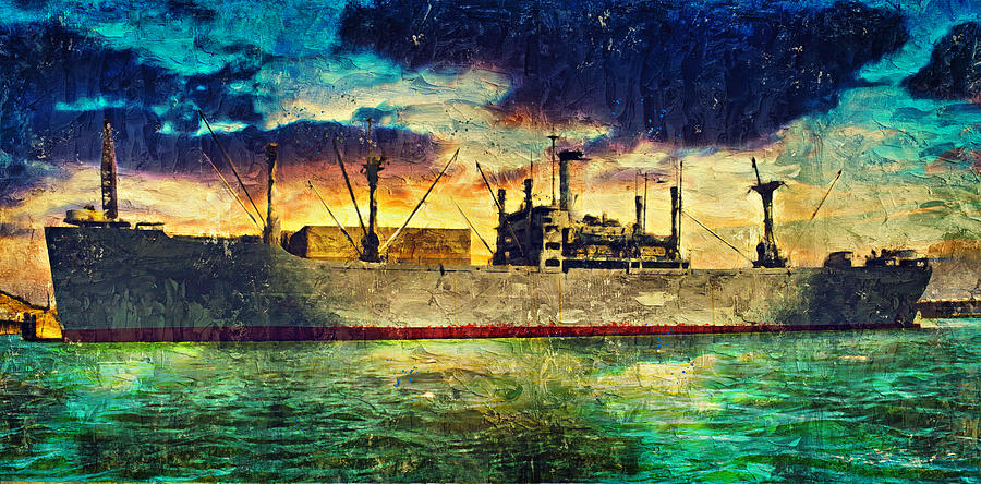 SS Red Oak Victory in Rosie the Riveter National Historical Park, Richmond, California Digital Art by Nicko Prints
