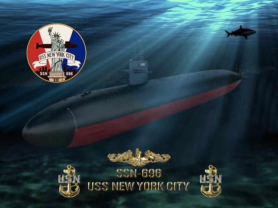 SSN-696 USS New York City Digital Art by Mil Merchant | Pixels