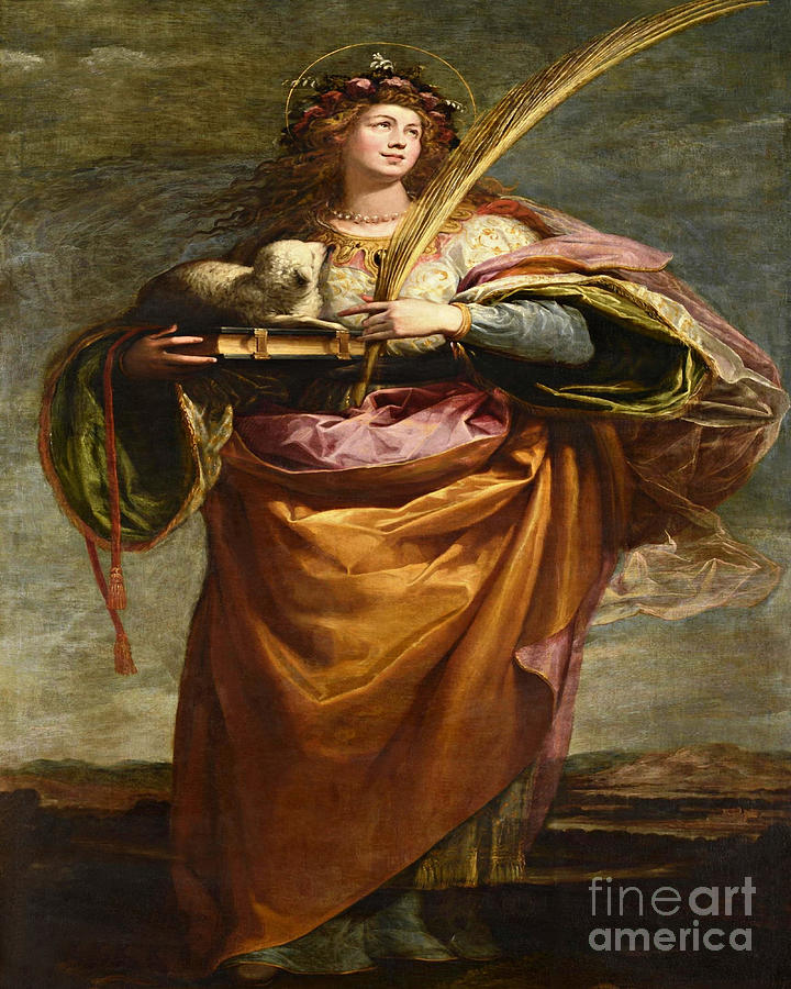 St. Agnes - CZGNS Painting by Vincenzo Carducci