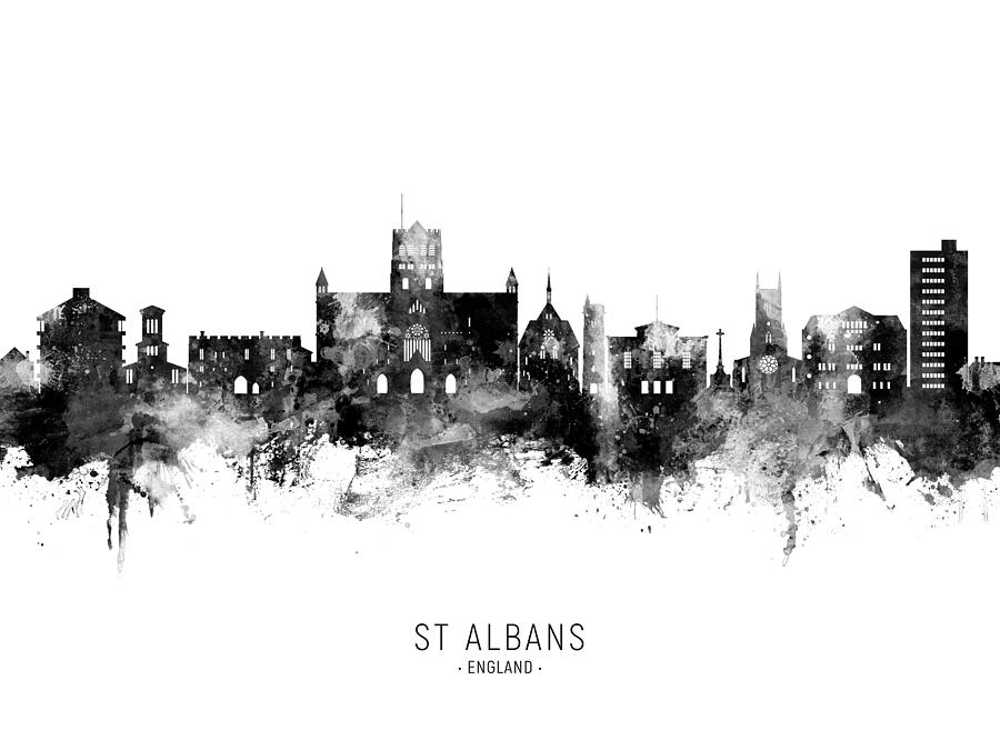 St Albans England Skyline #07 Digital Art by Michael Tompsett